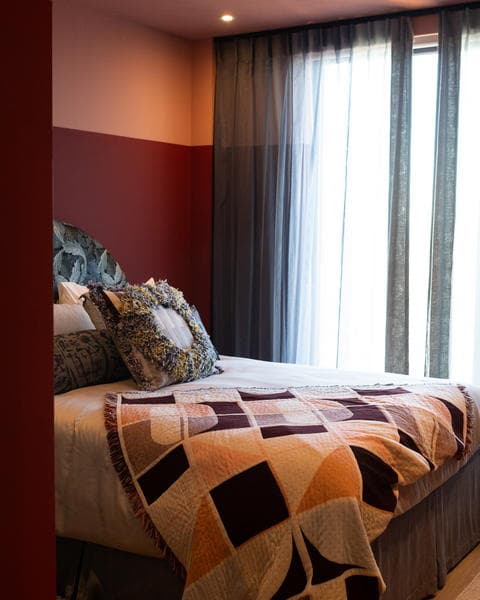 A bedroom designed to slow things down.

From the...