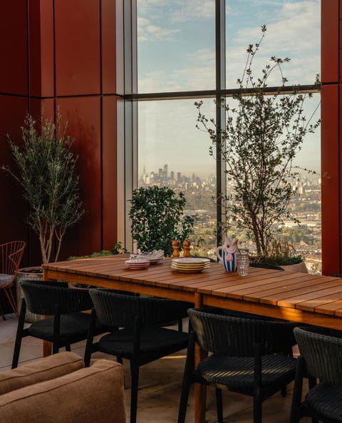 Golden hour from the roof terrace at The...